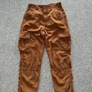 American Eagle Corduroy Baggy‎ Jogger High Waisted Cargo Women's Size 00 Long
